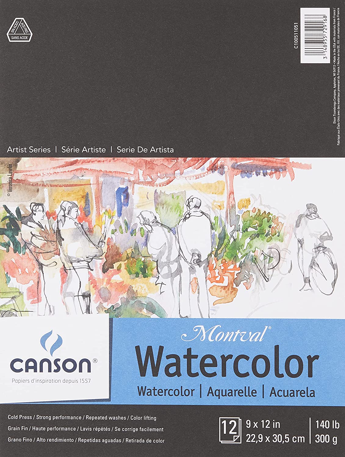 Canson Montval Bloc Aquarelle - 9 x 12 pouces