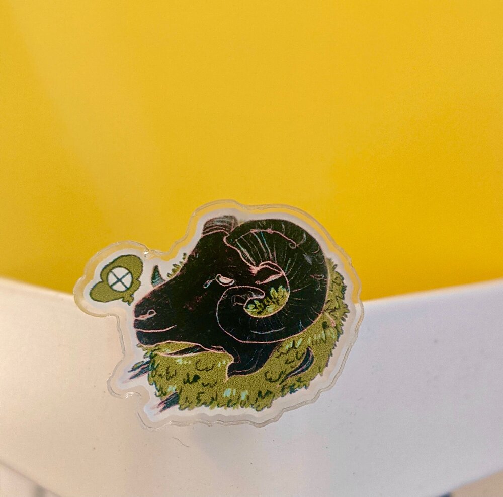 Acrylic Ram Pin by Lois Songster - by Lois Songster - K. A. Artist Shop