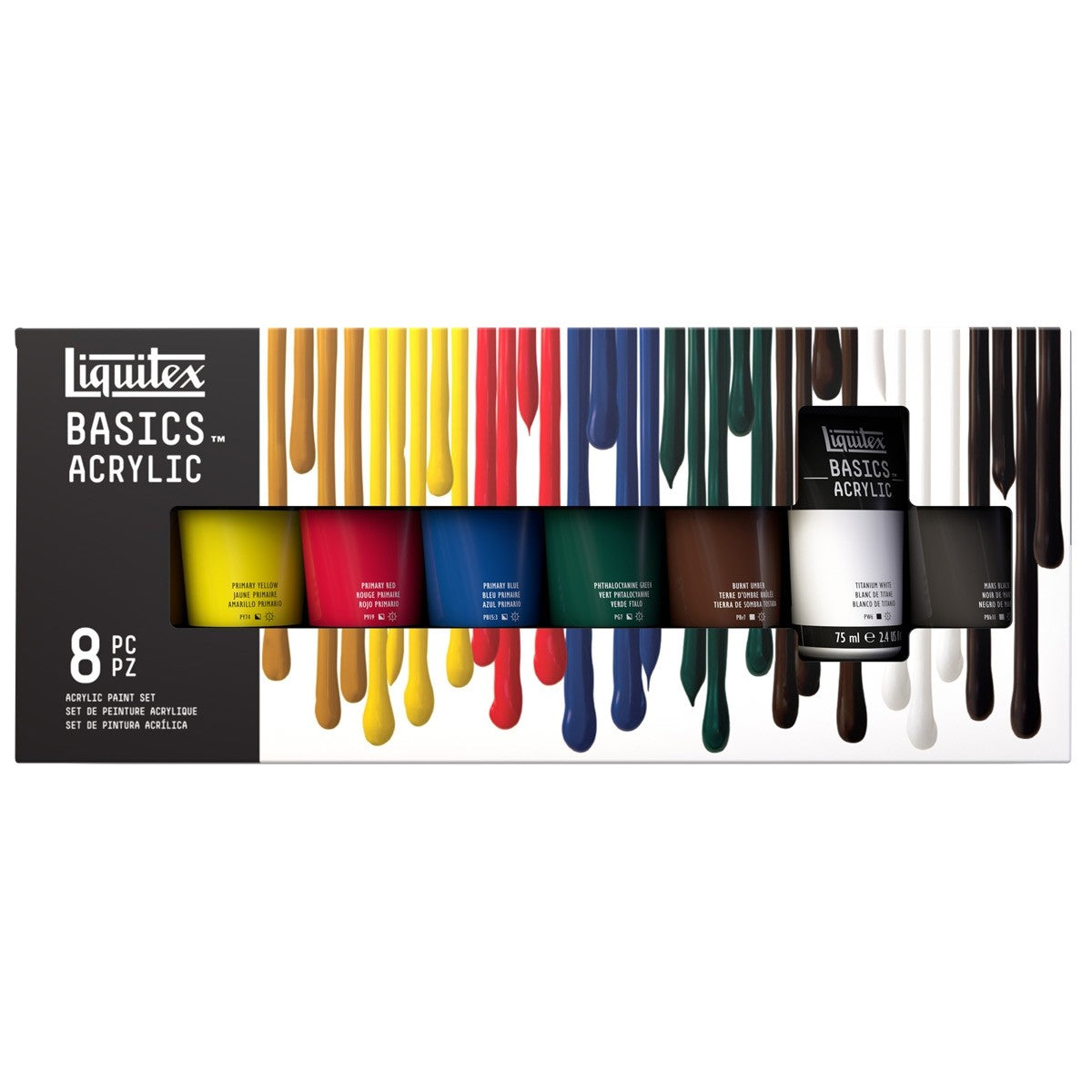 Juego de pinturas acrílicas Liquitex BASICS de 8 colores – K. A. Artist Shop