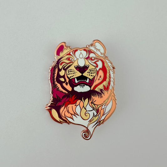 "Opalescent Tiger" Enamel Pin by Katy Lipscomb