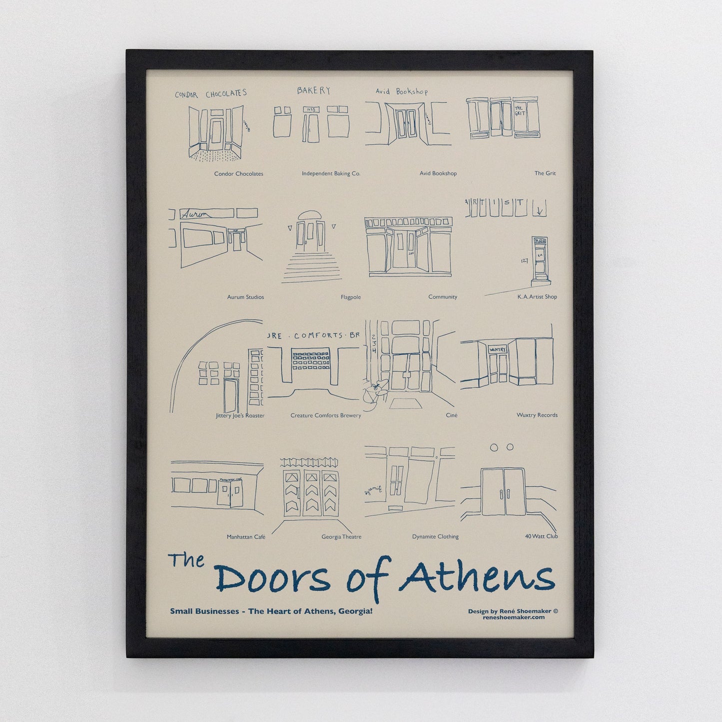"The Doors Of Athens" - Silk Screened Poster On Paper - by René Shoemaker - by René Shoemaker - K. A. Artist Shop