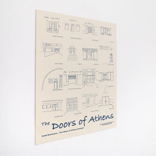 "The Doors Of Athens" - Silk Screened Poster On Paper - by René Shoemaker - by René Shoemaker - K. A. Artist Shop