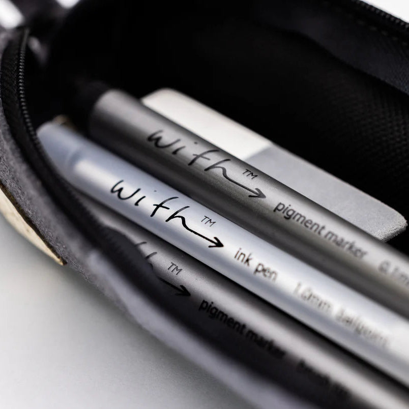 Grayscale Colored Pencil Drawing Set by With