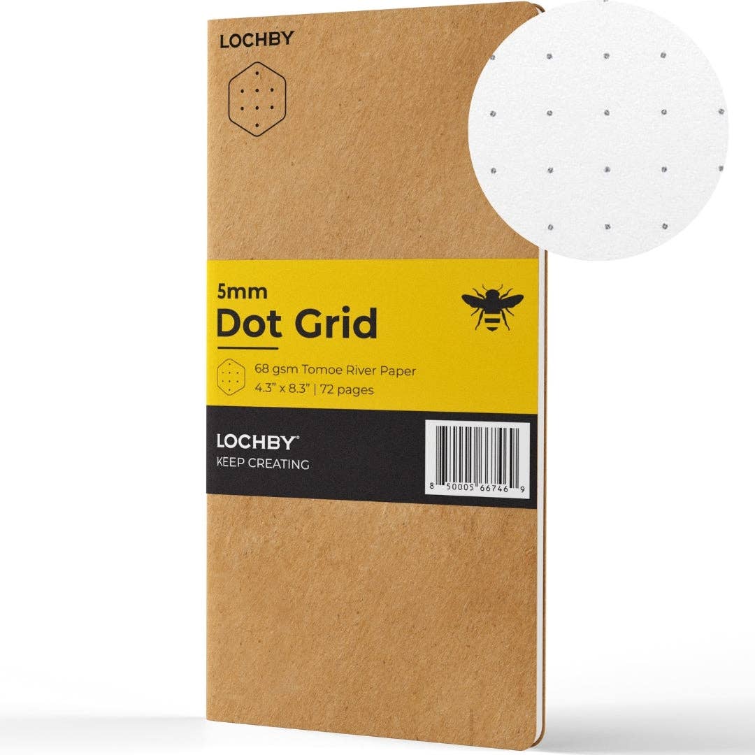 Traveler's Size Notebook with Tomoe River Paper by LOCHBY • Dot Grid Pages