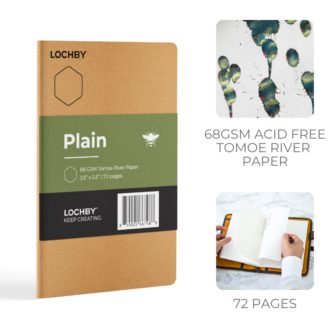 Pocket-Size Notebook with Tomoe River Paper by LOCHBY • Plain Pages