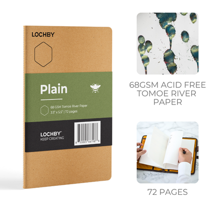 Pocket-Size Notebook with Tomoe River Paper by LOCHBY • Plain Pages