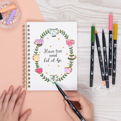 Dual Brush Pen Art Markers, Teatime, 6-Pack