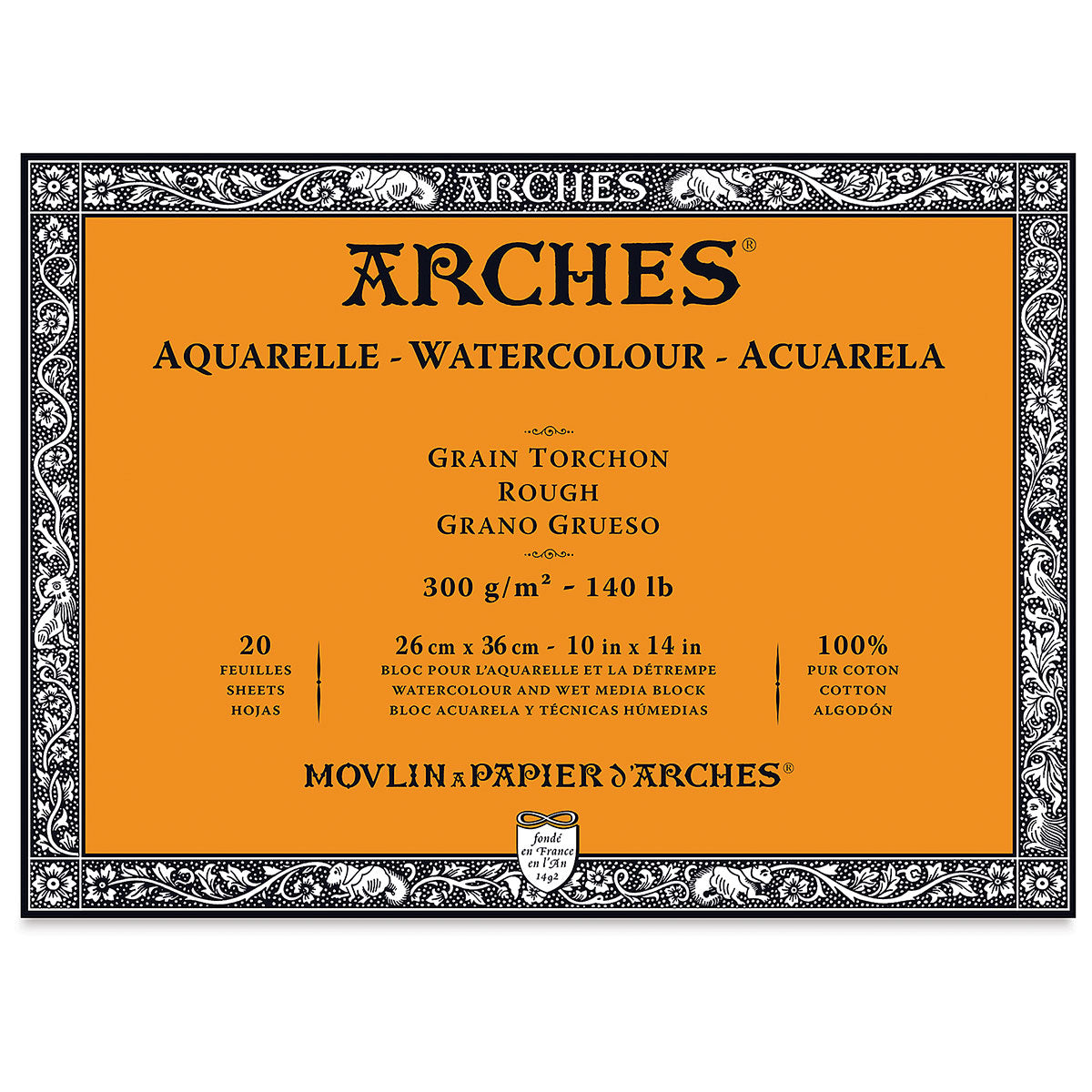 Arches Aquarelle Watercolor Block - Rough - 300 gsm - 20 sheets