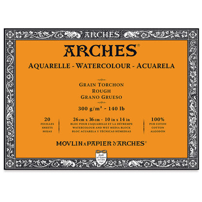 Arches Aquarelle Watercolor Block - Rough - 300 gsm - 20 sheets