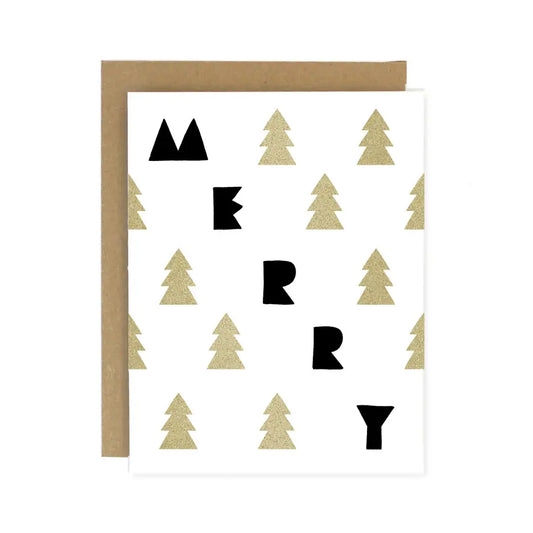 Merry Trees Holiday Card by Worthwhile Paper