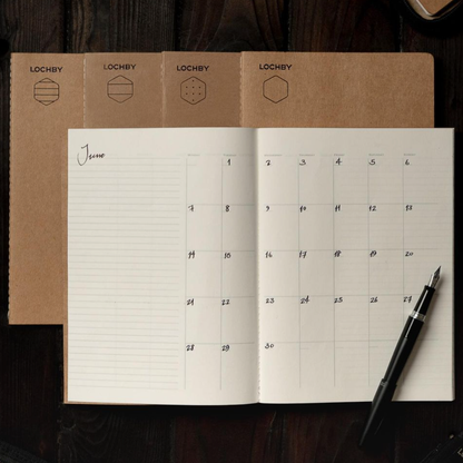 A5 Notebook with Tomoe River Paper by LOCHBY • Planner Pages (6-Month)