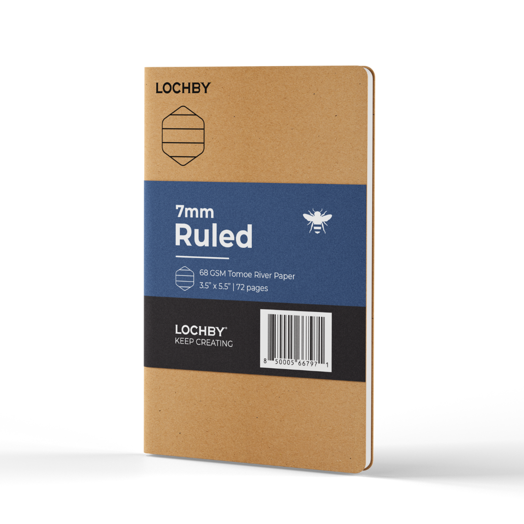 Pocket-Size Notebook with Tomoe River Paper by LOCHBY • Ruled Pages