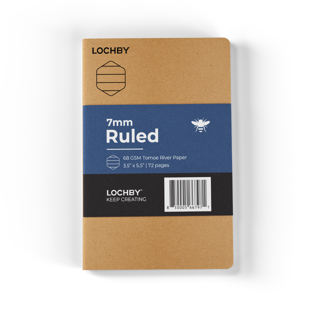 Pocket-Size Notebook with Tomoe River Paper by LOCHBY • Ruled Pages