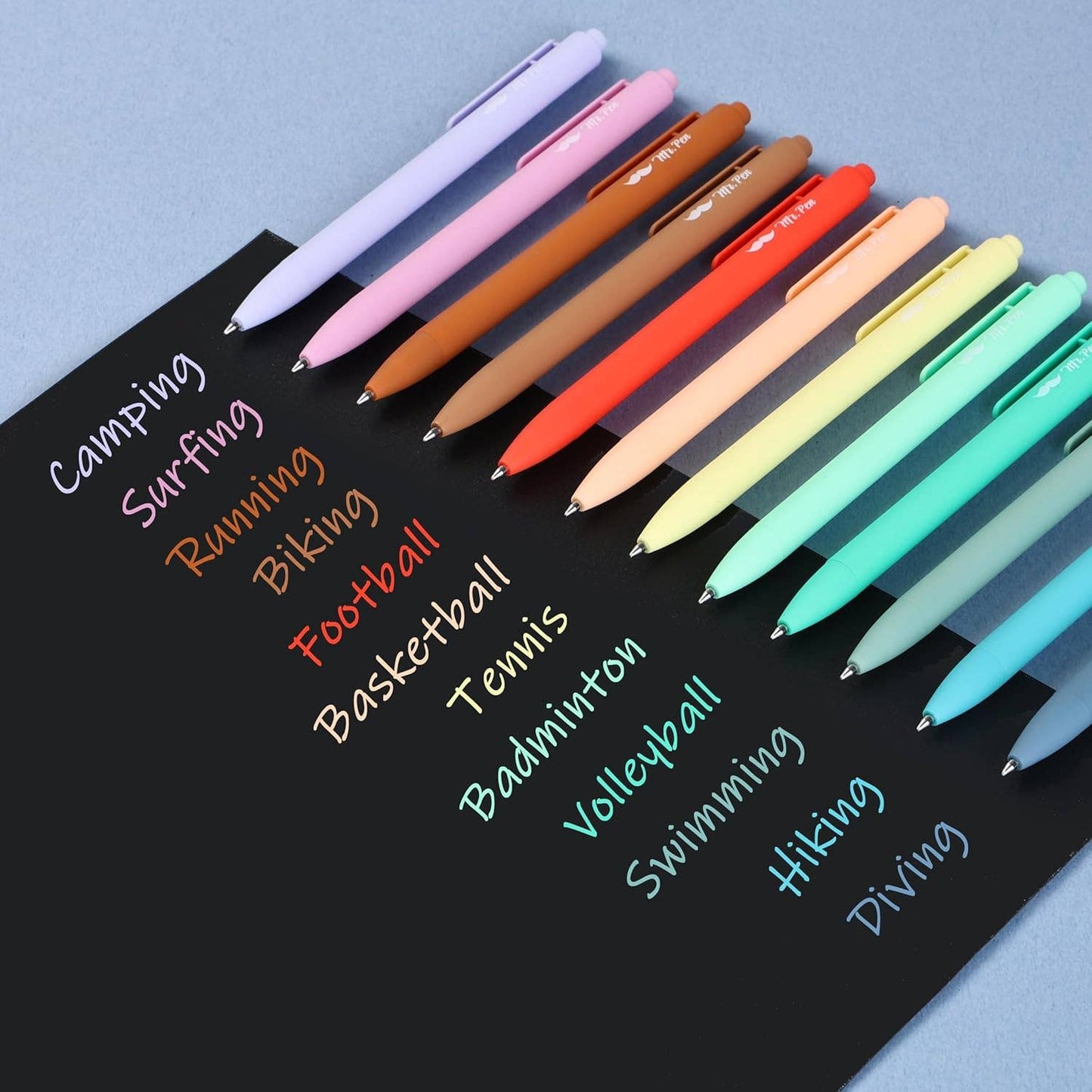 Mr. Pen 12-Pack Retractable Gel Pens with Colored Ink