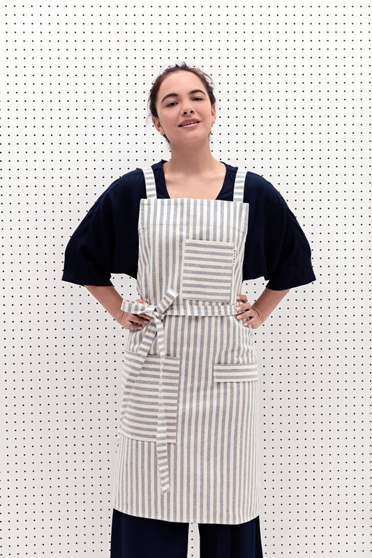 Eco-Friendly Cotton Apron in Stripes by MEEMA