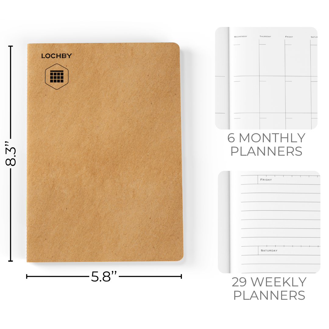 A5 Notebook with Tomoe River Paper by LOCHBY • Planner Pages (6-Month)