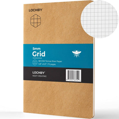 A5 Notebook with Tomoe River Paper by LOCHBY • Grid Pages
