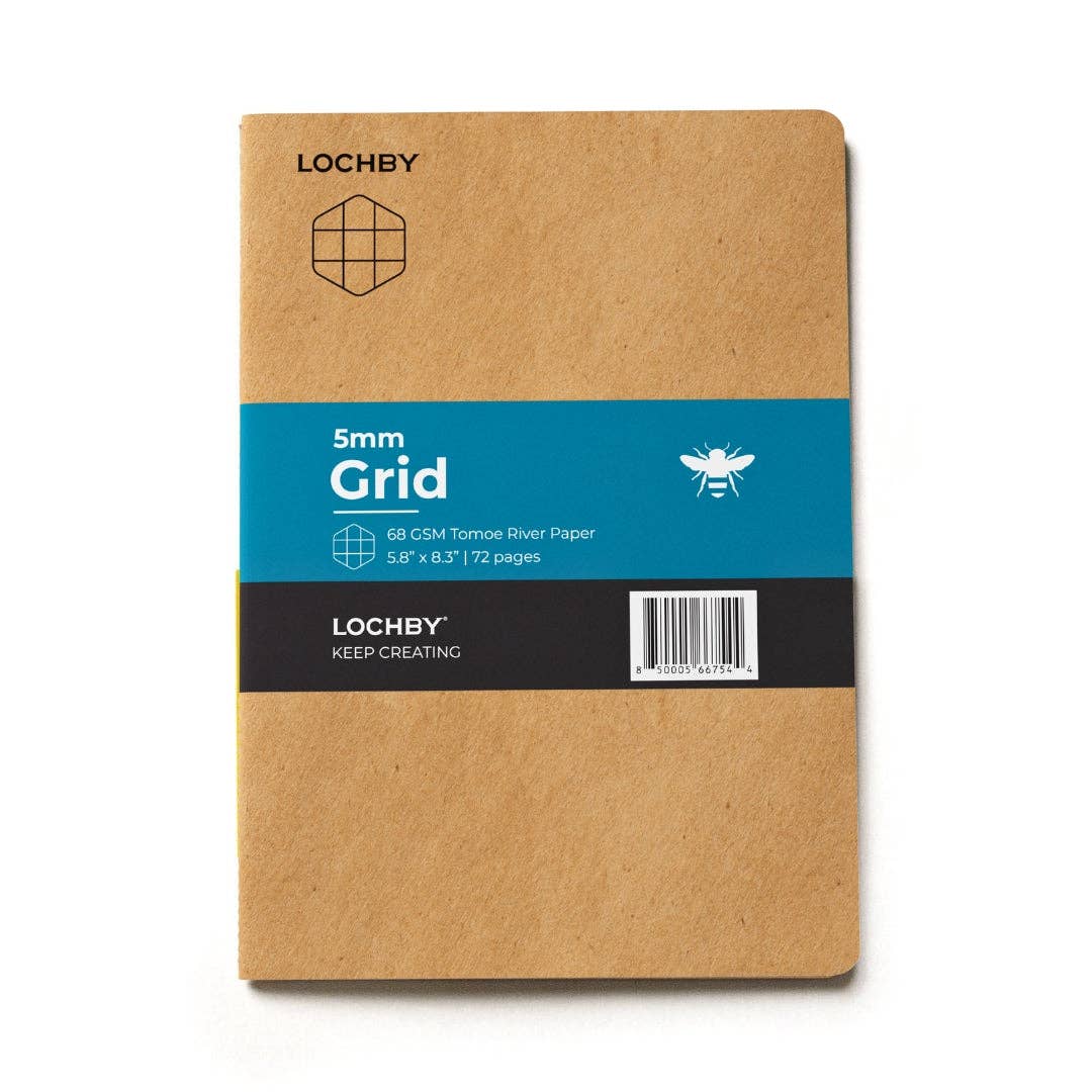 A5 Notebook with Tomoe River Paper by LOCHBY • Grid Pages