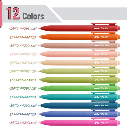 Mr. Pen 12-Pack Retractable Gel Pens with Colored Ink