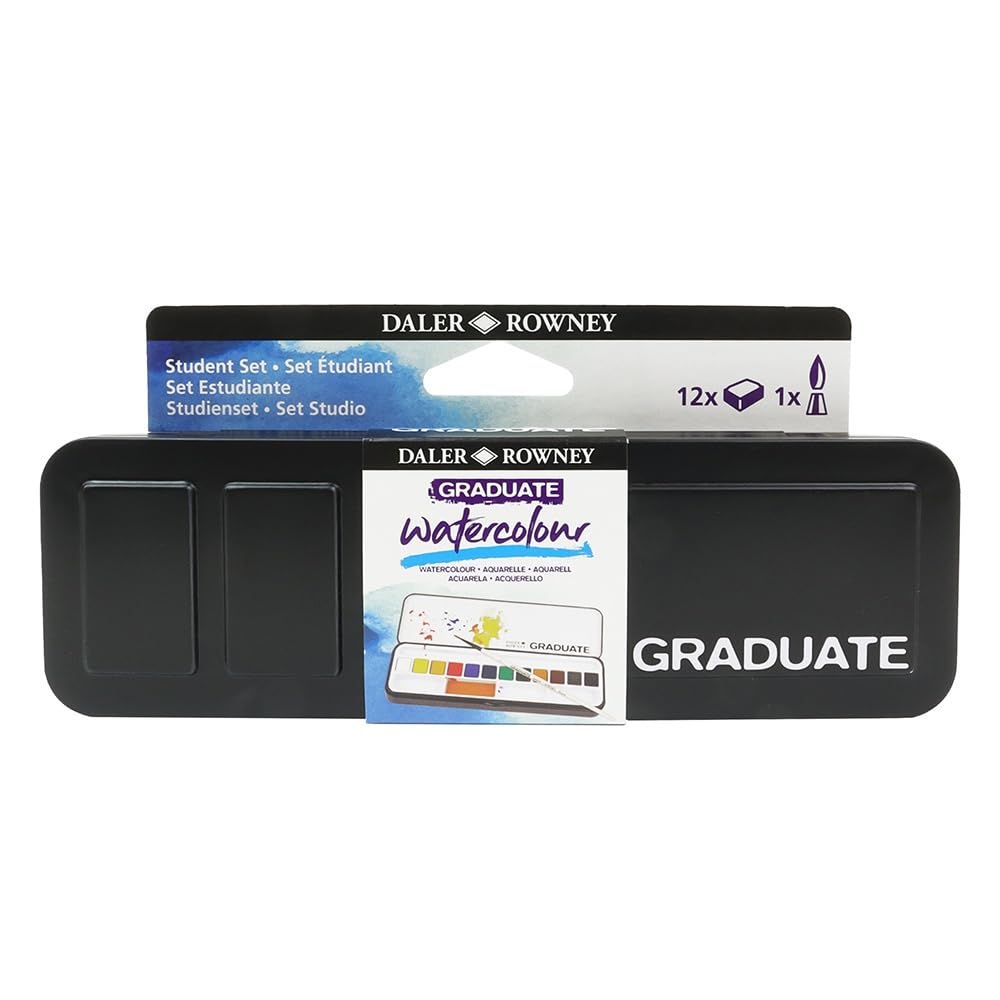 Daler Rowney Graduate Watercolor Set - 12 Half Pans