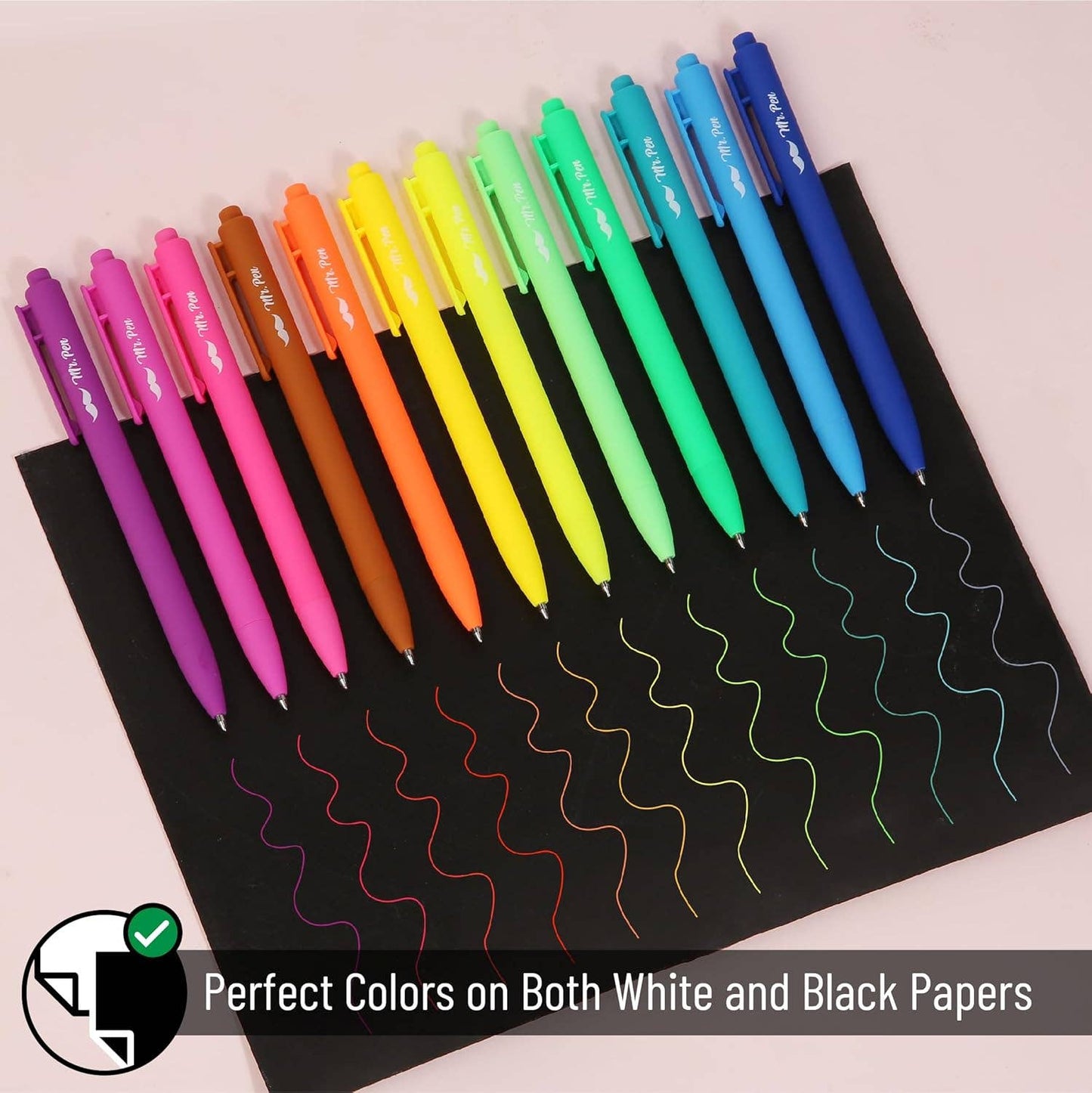 Mr. Pen 12-Pack Retractable Gel Pens with Colored Ink