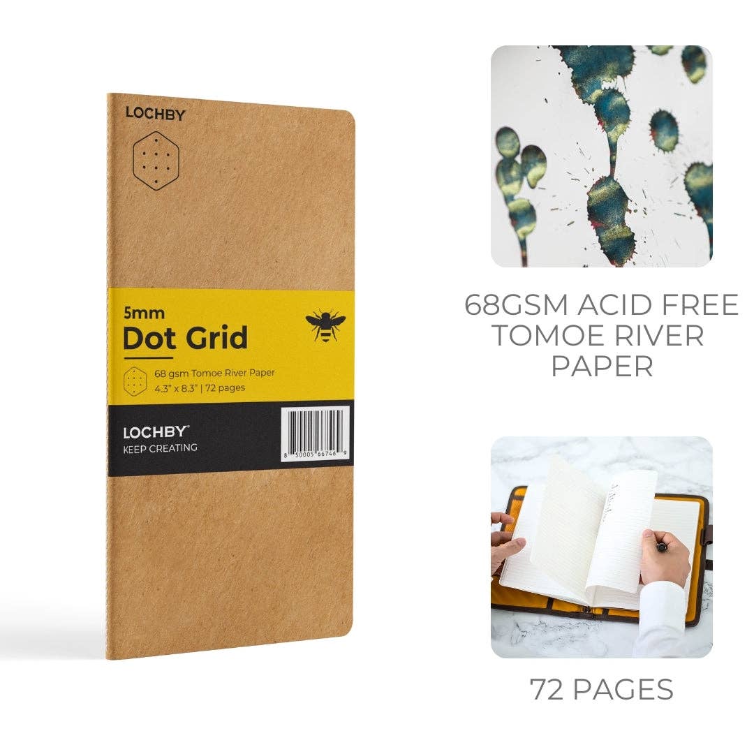 Traveler's Size Notebook with Tomoe River Paper by LOCHBY • Dot Grid Pages