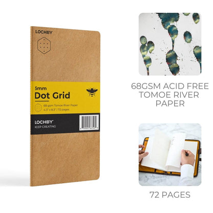 Traveler's Size Notebook with Tomoe River Paper by LOCHBY • Dot Grid Pages