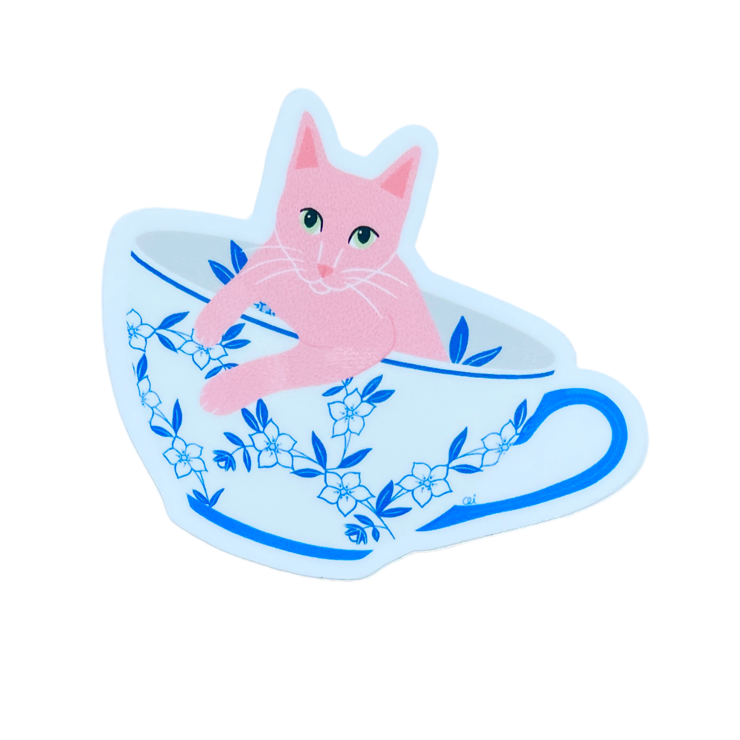 "Cup of Kittea" Sticker by Carlee Ingersoll