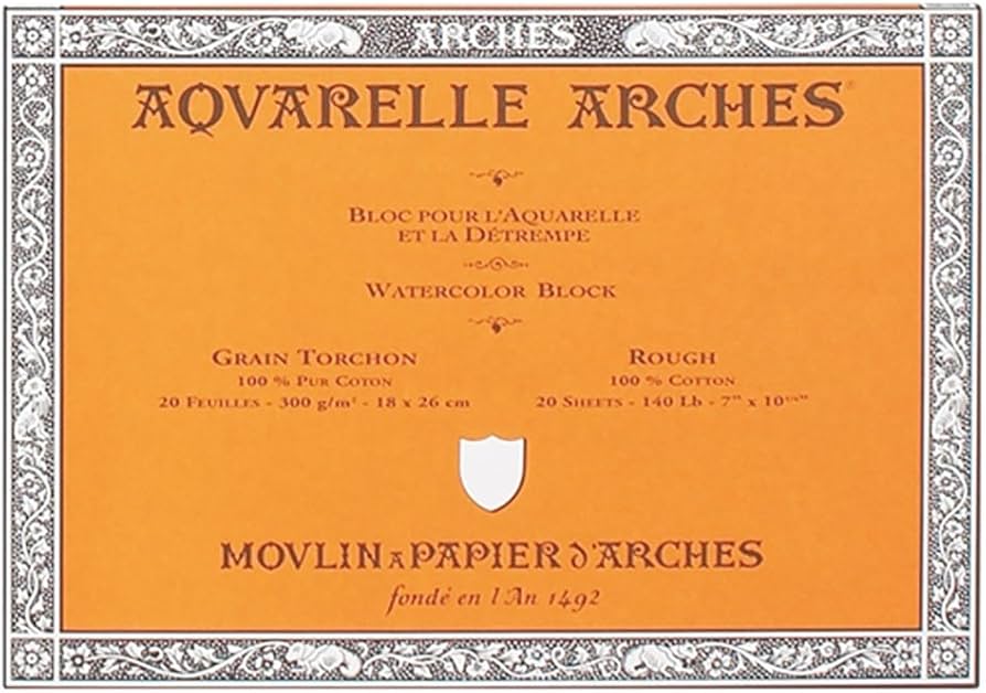 Arches Aquarelle Watercolor Block - Rough - 300 gsm - 20 sheets
