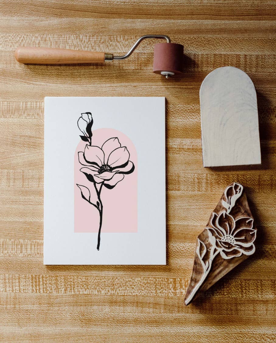 Easy Wood Block Printing Kit • Geometric Magnolia