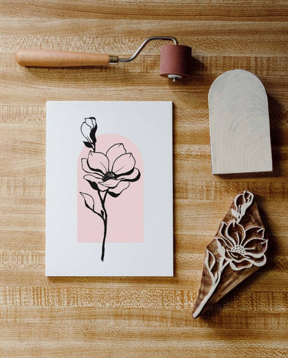 Easy Wood Block Printing Kit • Geometric Magnolia