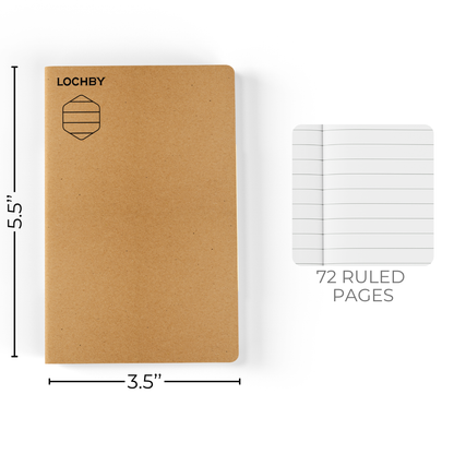 Pocket-Size Notebook with Tomoe River Paper by LOCHBY • Ruled Pages