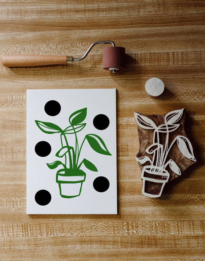 Easy Wood Block Printing Kit • Potted Plants