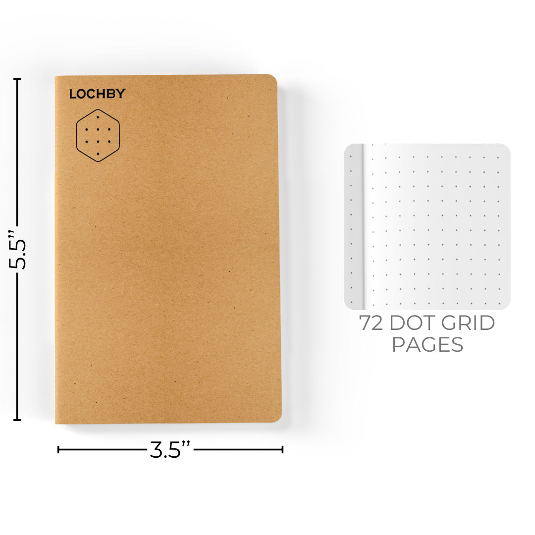 Pocket-Size Notebook with Tomoe River Paper by LOCHBY • Dot Grid Pages