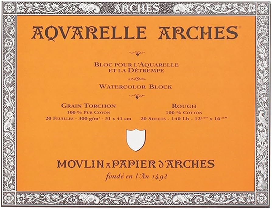 Arches Aquarelle Watercolor Block - Rough - 300 gsm - 20 sheets