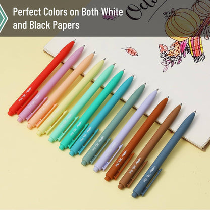 Mr. Pen 12-Pack Retractable Gel Pens with Colored Ink