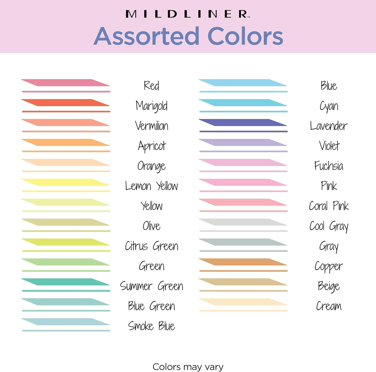 Zebra Mildliner Dual-Tip Highlighters - Set of 25