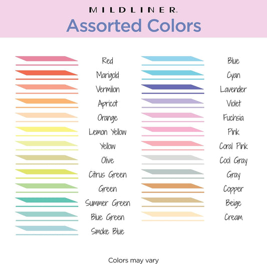 Zebra Mildliner Dual-Tip Highlighters - Set of 25