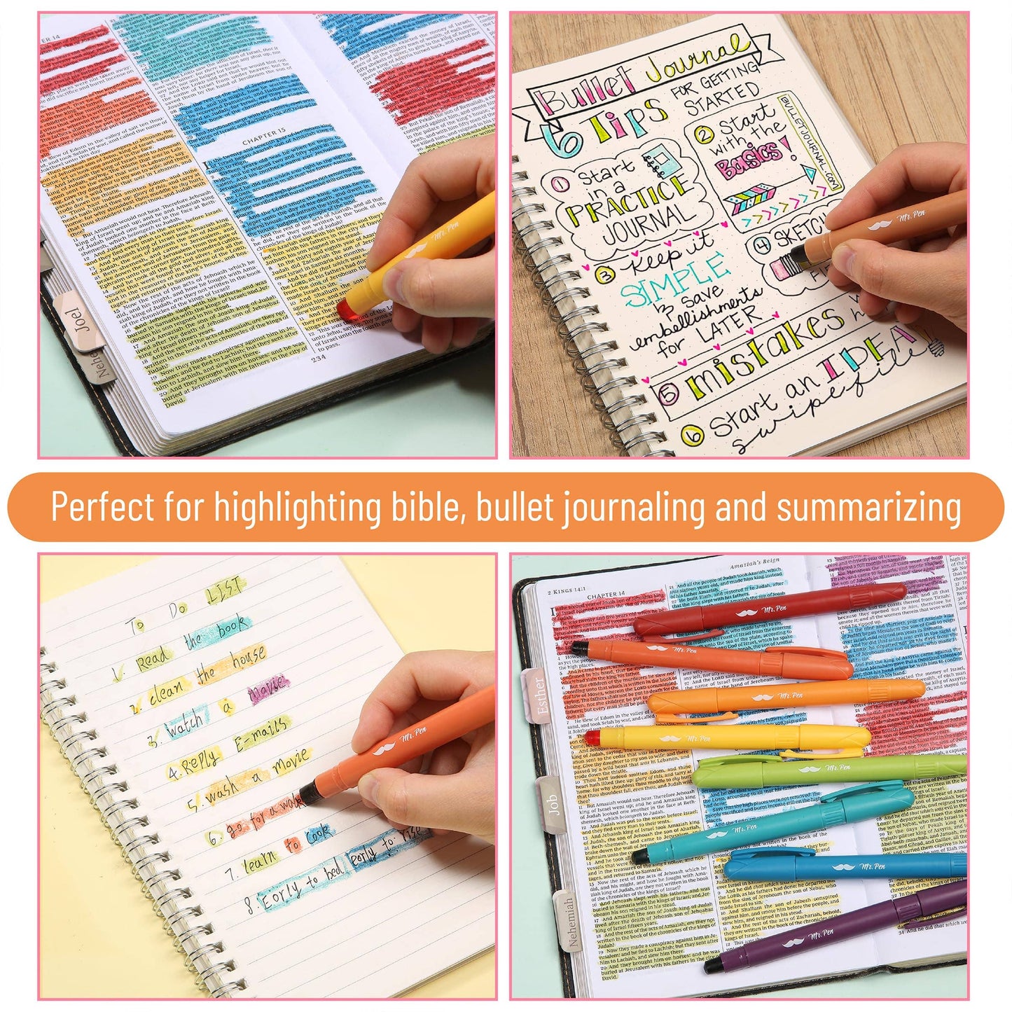 Mr Pen Gel Highlighters - 16 pieces - Bright Assorted Colors