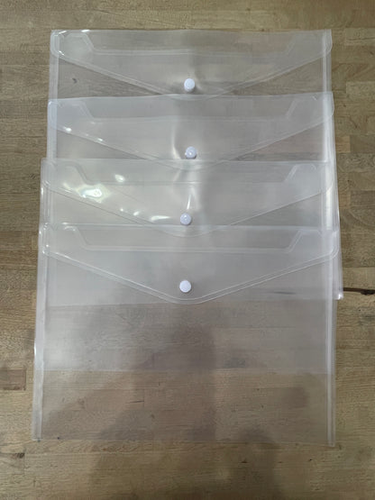 Select Clear Plastic Art/Document Storage Envelopes - A4