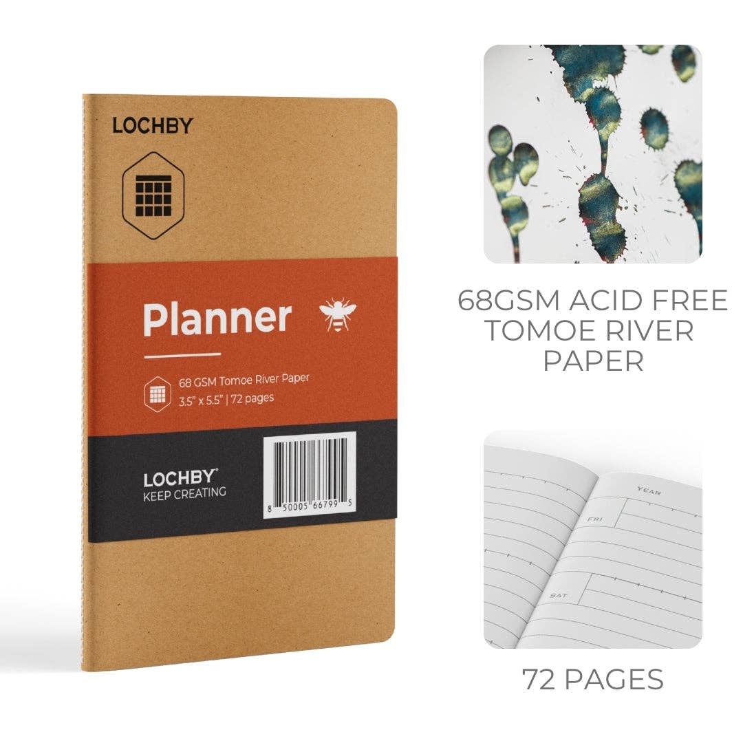 Pocket-Size Notebook with Tomoe River Paper by LOCHBY • Planner Pages (6-Month)