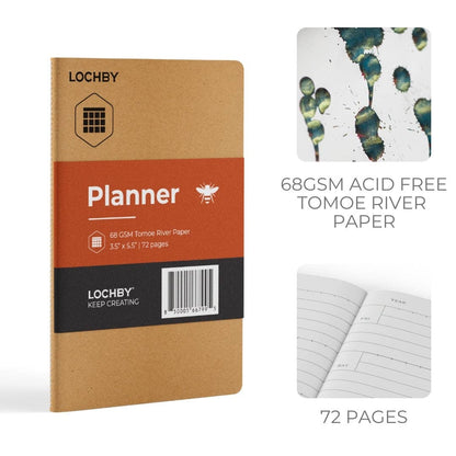 Pocket-Size Notebook with Tomoe River Paper by LOCHBY • Planner Pages (6-Month)