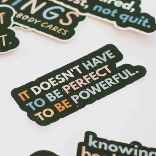 "Doesn't Have to Be Perfect" Matte Sticker by The Gray Muse