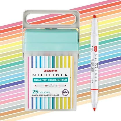 Zebra Mildliner Dual-Tip Highlighters - Set of 25