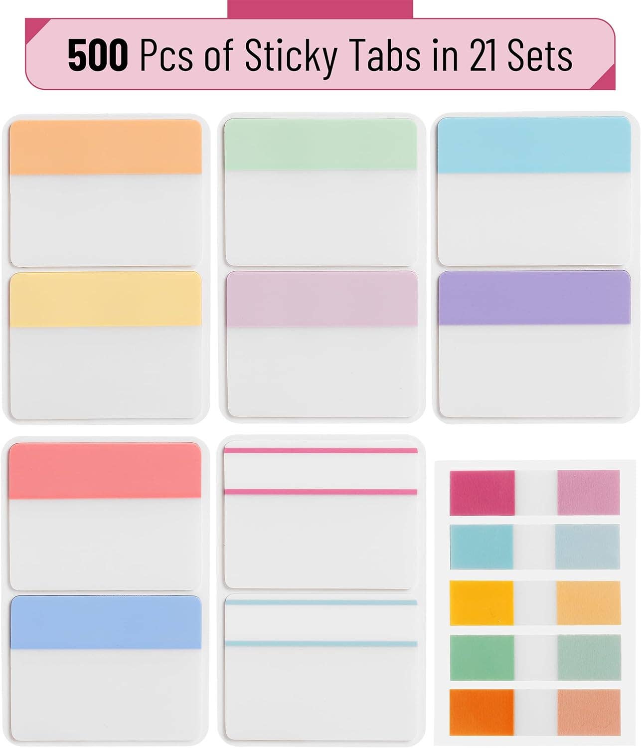 Mr. Pen Sticky Index Tabs - 500 Pieces