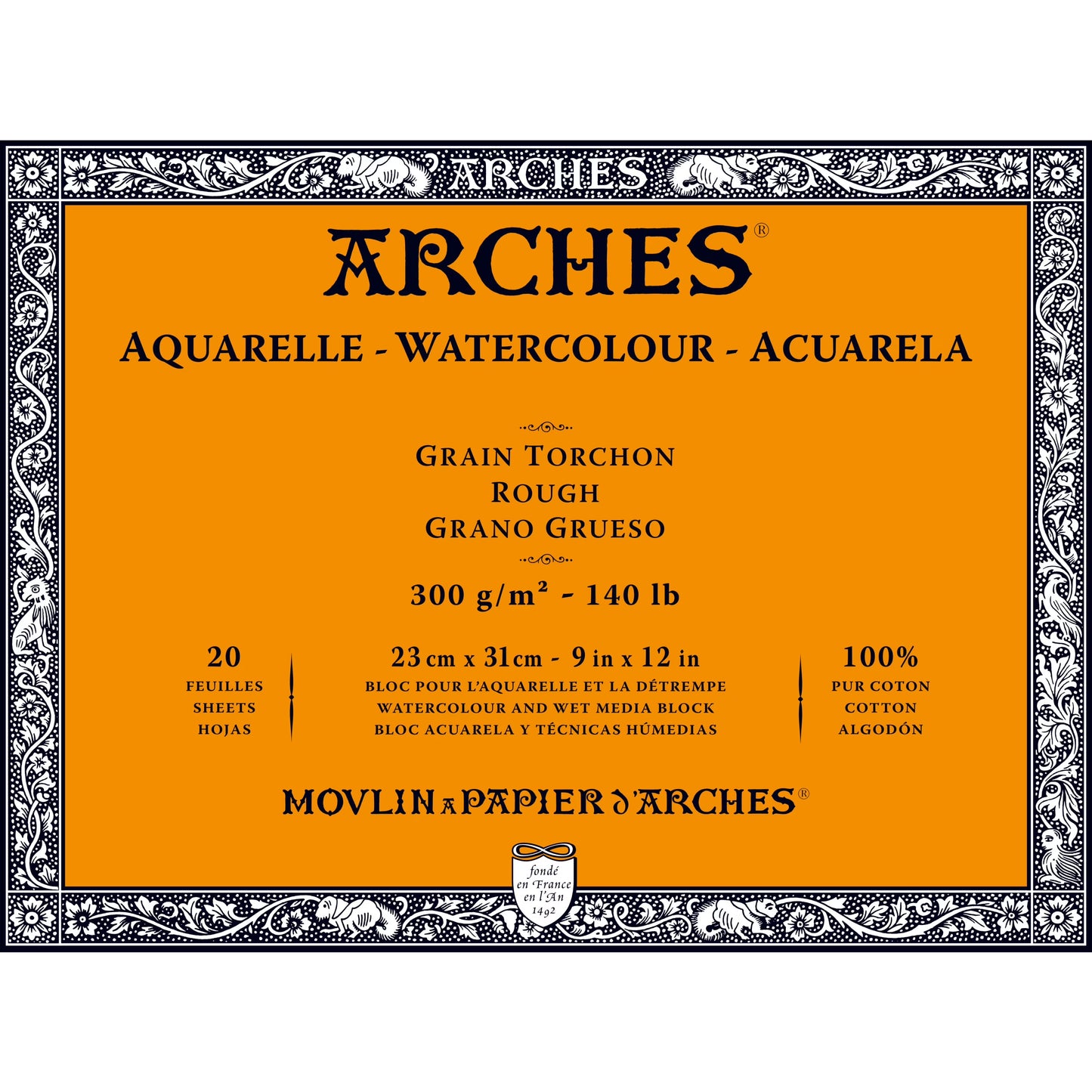 Arches Aquarelle Watercolor Block - Rough - 300 gsm - 20 sheets