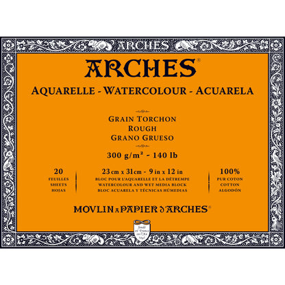 Arches Aquarelle Watercolor Block - Rough - 300 gsm - 20 sheets