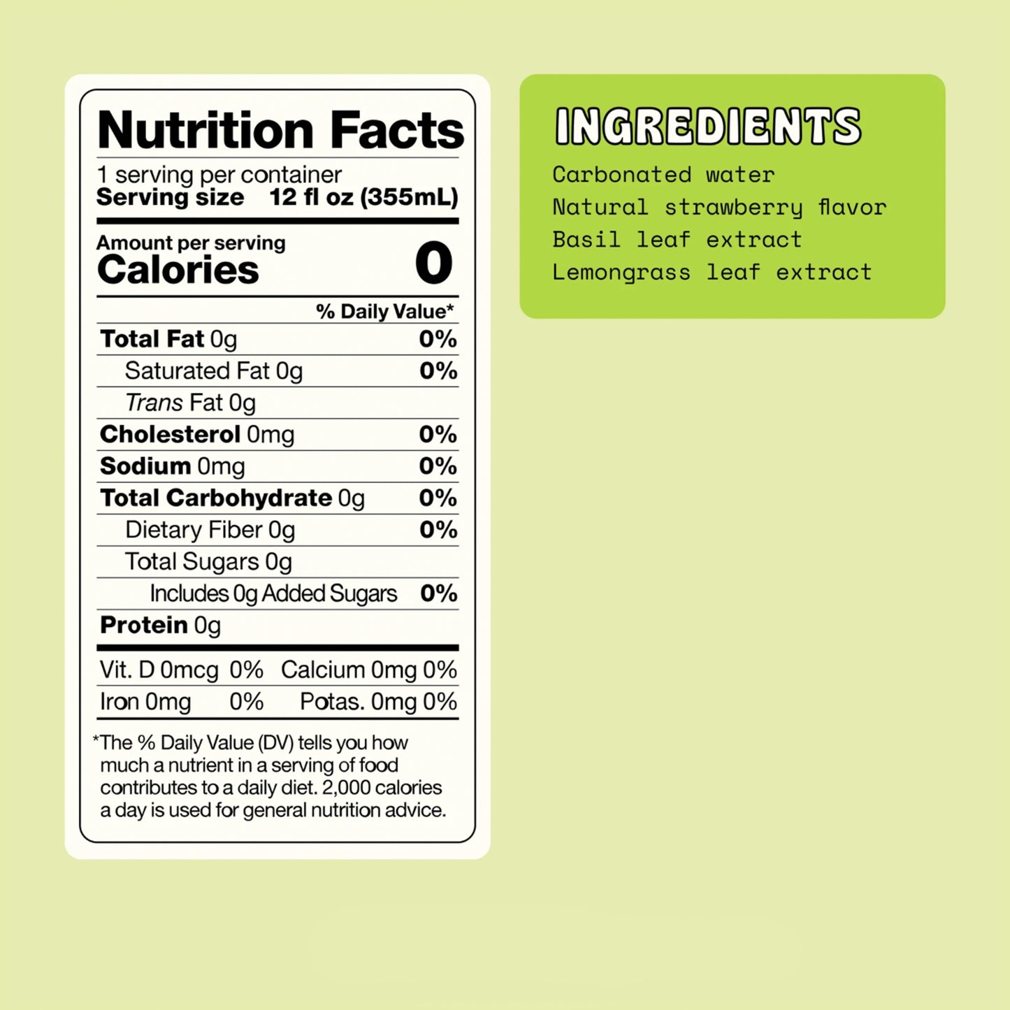 Aura Bora Herbal Sparkling Water • Strawberry Basil