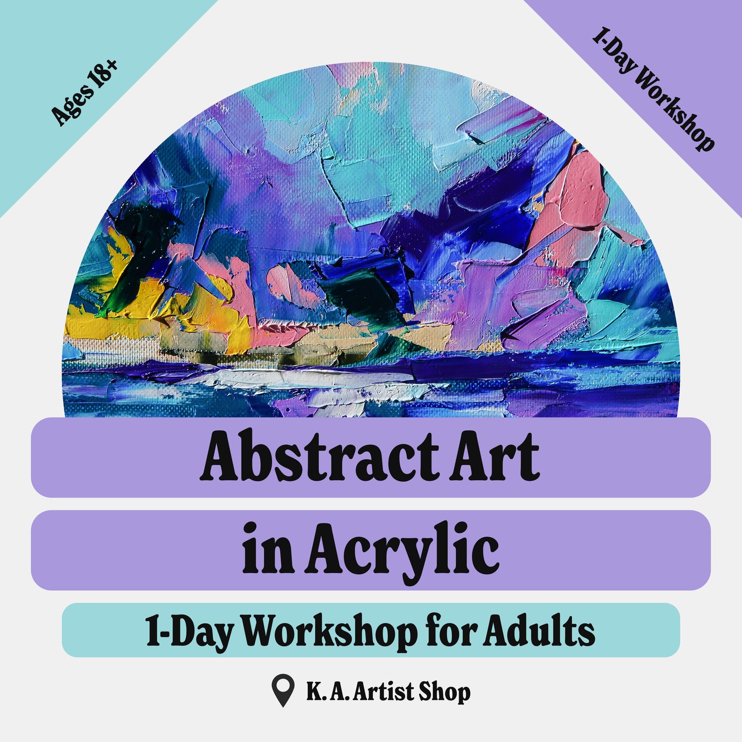 Arte abstracto en acrílico • Taller de pintura de 1 día