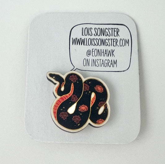 Wooden Snake Pin by Lois Songster